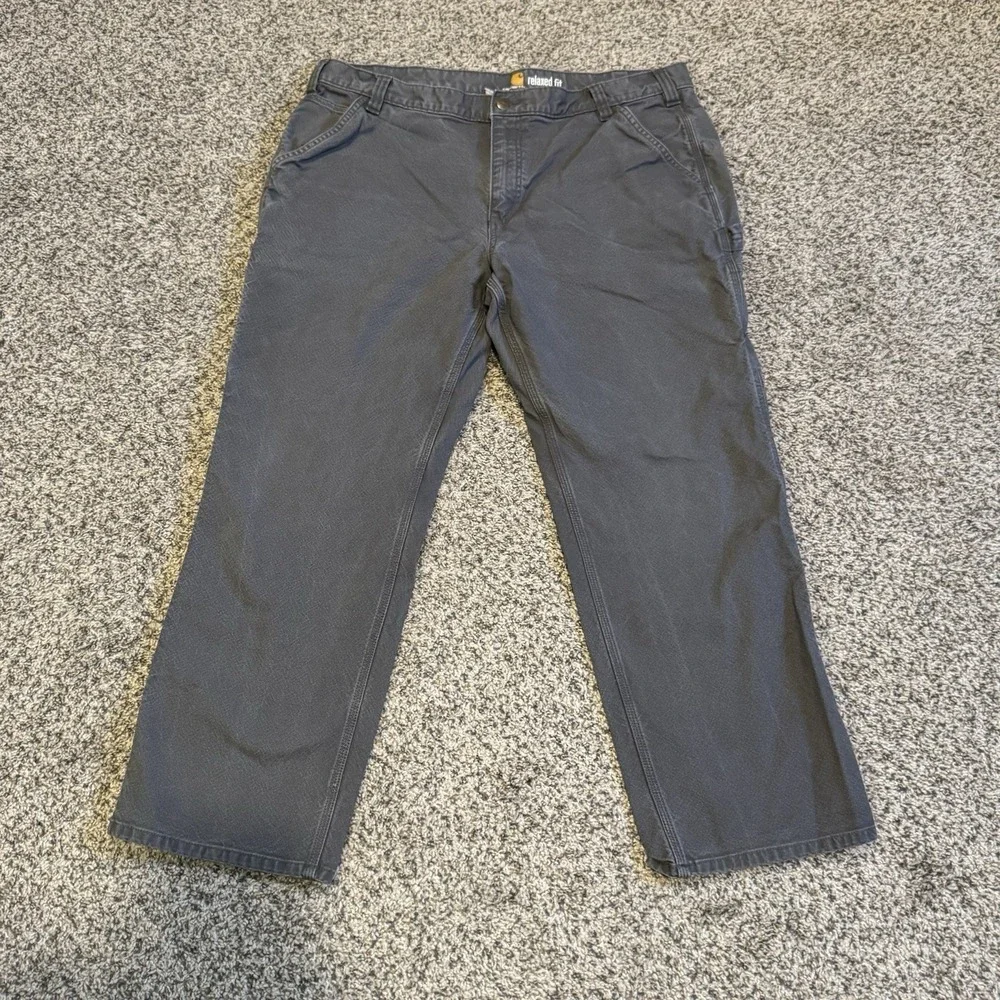 Carhartt Rugged Flex Relaxed Fit Duck Utility Gray Work Pants Men's 40x30